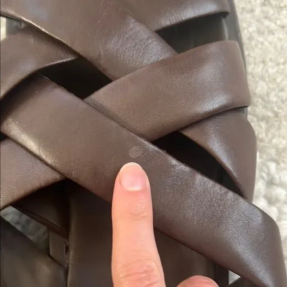 Vince Brown Leather Sandals - Picture 7 of 9